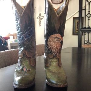 Hand painted cowboy boots